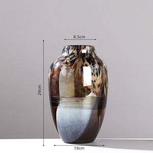 Vaso in Vetro Artistico di Lusso con Gradiente <span class=keywords><strong>da</strong></span> Oro a Grigio - Vaso in Vetro Iridescente Artigianale, Pezzo <span class=keywords><strong>da</strong></span> <span class=keywords><strong>Collezione</strong></span> per Arredamento di Alta Gamma - Product Image 5