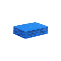 Caisse en plastique empilable bleue 605*415*145mm panier de roulement de légumes avec boîte de rangement logistique en maille fabriquée à partir de PP