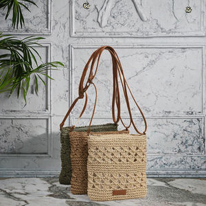 Pochette en paille tissée à la main YIYOU, fermeture éclair, réutilisable, écologique, légère, grande capacité, style vintage, pour femmes - Product Image 3