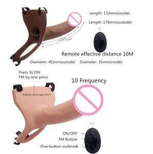 Consolador con correa de silicona artificial realista para hombres, vibrador de Control remoto grande enorme, consolador hueco portátil para uso Gay - Product Image 3