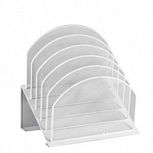 Inclined Desk <b>File</b> <b>Organizer</b> 5-Section Vertical <b>File</b> Folder Holder Stand Metal <b>File</b> Sorter for Office Classroom Organization - Product Image 4