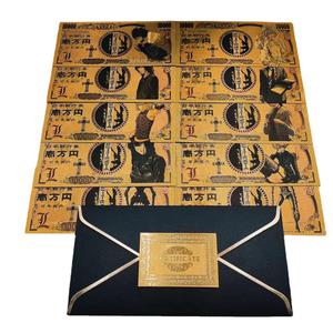 10 Tipi di Banconote in Lamina d'Oro di Death Note, Yagami Light e Misa, Ispirate agli Anime e <span class=keywords><strong>Manga</strong></span> Giapponesi, per Collezionisti e Regalo - Product Image 1