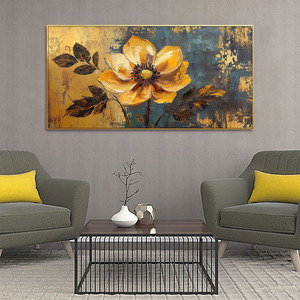 Peinture abstraite moderne sur <span class=keywords><strong>arbre</strong></span> d'or Texture 3D Art mural fleuri Grande huile contemporaine sur toile Peinture contemporaine sur feuille d'or - Product Image 6