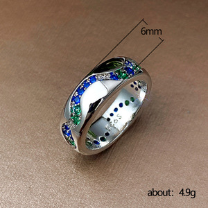 Anello F1136 in Moissanite, Argento 925, Taglio Brillante Rotondo, Anelli con Gemme Unisex per Uso Quotidiano - Product Image 5