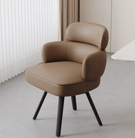Ensemble table et chaises de salle à manger pivotantes de style italien moderne urbain, pieds en fer, revêtement en cuir, écologique, pour maison, bureau, entrepôt