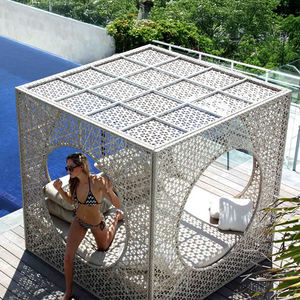 Sillón hueco exterior para Hotel, marco de aluminio hecho a mano, cabaña de playa de ratán PE, sofá cama impermeable de secado rápido, cama de día para exteriores - Product Image 2