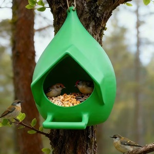 Plastic Hanging Bird Feeder 13x12.5x11cm White Glossy Outdoor For Pet Birds - Product Image 3