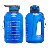 Bouteille en PETG givré de 2200 ml avec couvercle à paille, grande bouteille d'eau motivante avec marqueur de temps, gourde de sport de 74 oz (1,75 L)