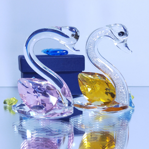 Ornamenti a Forma di Cigno con Collo Tempestato di Diamanti, Regali di Nozze in Cristallo - Product Image 2