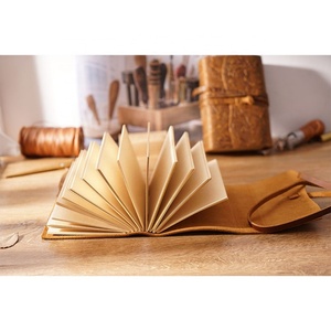 Carnet de notes Boshiho avec couverture en cuir véritable vintage fait main, cadeau pour étudiant, carnet de notes - Product Image 2