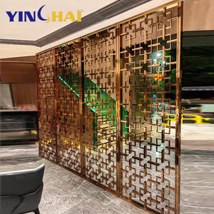 Biombo Moderno para Pasillo, <span class=keywords><strong>Separador</strong></span> de Acero Inoxidable Dorado, Divisor de Habitaciones, <span class=keywords><strong>Separador</strong></span> de Pared de Piso a Techo para Sala de Estar o Salón - Product Image 5