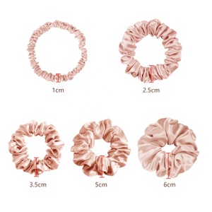 Aksesoris Rambut Wanita Grosir 100% Sutra Mulberry Scrunchies Dengan Ikat Rambut Elastis - Product Image 4