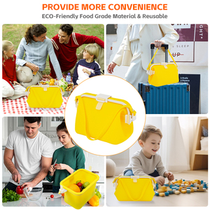 Choice Fun Food Crisper Juego de fiambrera plegable Rectangular Silicona Contenedores de almacenamiento de alimentos plegables - Product Image 5
