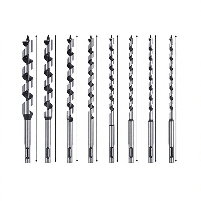 7-Piece Spiral Woodworking Drill Bit Set SDS-Plus 230mm Length Extended Core Drill Bits China