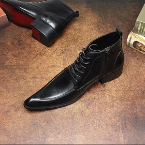 Bottines marron de haute qualité pour hommes, mocassins en cuir britannique lavé, style rétro, cousu Goodyear, lacets, brogues imperméables - Product Image 4