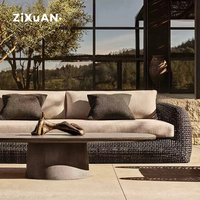 Chaise longue de piscine en aluminium pour jardin et patio, canapé deux places en rotin nordique pour terrasse, bibliothèque et café