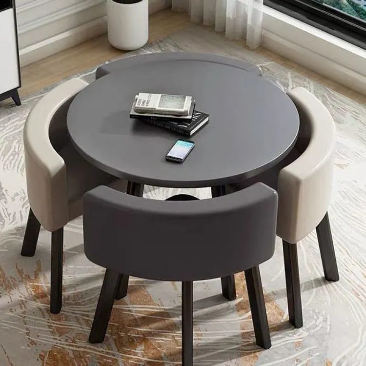 좋은 품질 창조적 인 대나무 유리 금속 플라스틱 돌 정사각형 식탁 및 의자 세트 주방