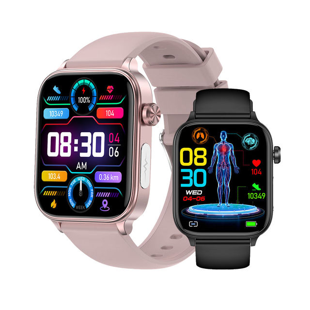 ET570 1.96-inch IPS Full Color Touch Screen Smart Watch 340mah Battery Fitness Tracker Waterproof PPG+ECG Health Monitoring