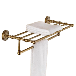 Toallero de Latón Vintage, Soporte de Toallas de Latón Antiguo para Pared de Baño, Juego de Accesorios Rústicos para Baño con Barra para Toallas <span class=keywords><strong>Barcelona</strong></span> - Product Image 1