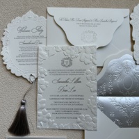 Impression Vanille sur Papier Offset Premium, Gaufrage Sculpté, Estampage Or, Impression Typographique, Impression Numérique, Logo Personnalisé, Modèle 465 Mariage