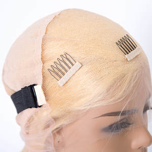 Perucas de cabelo humano tamanho médio, estilo loiro cor virgem em estoque com 613 cores - Product Image 6