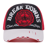 Casquette Trucker Vintage Distressed à Bord Brodé avec Patch Étoile Tissé 'Break Downs Letter Star' et Badge Étoile Rétro N°68, Style Urbain Décontracté