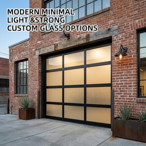 Toptan Yeni Ürünler 8x8 Rüzgar Geçirmez Akıcı Çalışan Güvenilir Tam Görüşlü Camlı Isı Yalıtımlı Garaj Kapısı Modern Konutlar - Product Image 1