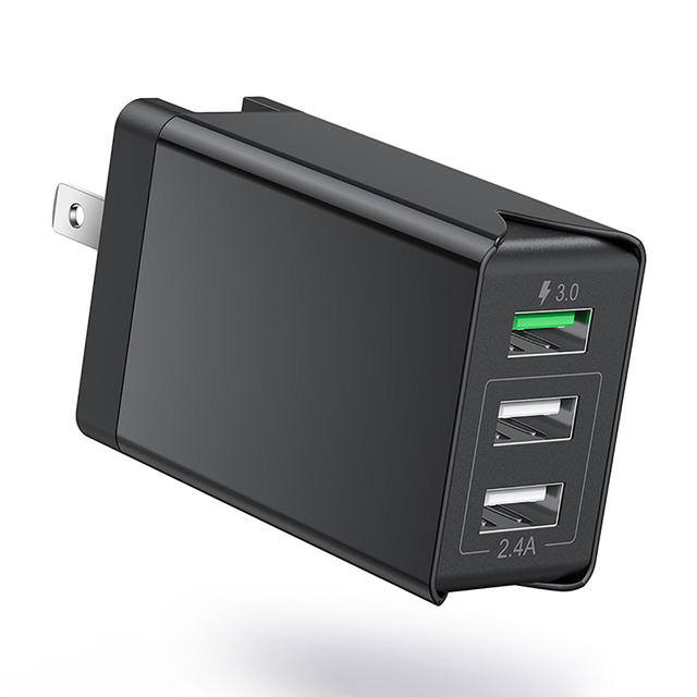Foldable Quick Charge QC3.0 USB USA US Plug 3 Port Usb Wall Charger Light Weight for Traveling