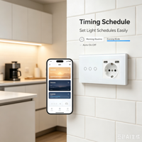 Interrupteur intelligent WiFi UBARO, prise USB EU, 10A 240V, panneau tactile en verre trempé, commande vocale Alexa Yandex Alice, application, IP20, cadre métallique