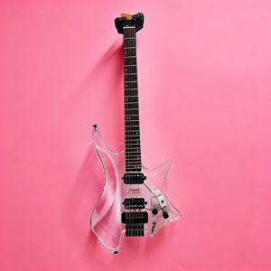 กีตาร์ไฟฟ้าลดราคา คุณภาพสูง โปร่งใส แบบไม่มีหัว สำหรับดนตรีร็อค นักดนตรีมืออาชีพ - Product Image 2