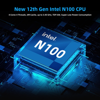 Mini PC Intel N100 Pare-feu Pfsense VPN DDR5 Intel 2.5G 5 LAN DDR5 M.2 SATA NVMe NAS Serveur Barebone Petit Ordinateur