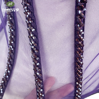 Corset Bustier de Luxe Violet Fait Main Entièrement Perlé Personnalisable, Haut Brillant pour Robe de Soirée DIY Femme