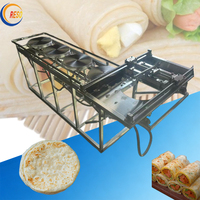 Machine à étaler la pâte à crêpes à gaz 4 poêles personnalisée, semi-automatique, haute productivité, équipement de restauration rapide