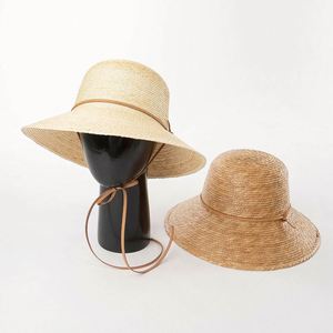 2025 New Arrival Fashion Trendy Palm Straw Floppy <b>Hat</b> Outdoor Travel Sunscreen Wide Brim Straw <b>Bucket</b> <b>Hat</b> <b>with</b> Windproof <b>Strings</b> - Product Image 3