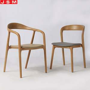 เก้าอี้ร้านอาหารสไตล์นอร์ดิกฝรั่งเศส โครงไม้โอ๊คขาว เบาะรองนั่งแบบยุโรป เก้าอี้รับประทานอาหาร - Product Image 2