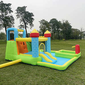 Château gonflable géant et durable <span class=keywords><strong>pour</strong></span> les fêtes d'été Maison de rebond en plein air avec <span class=keywords><strong>arche</strong></span> et piscine <span class=keywords><strong>pour</strong></span> le jardin - Product Image 4