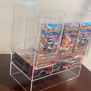 Acrylic <span class=keywords><strong>3</strong></span> Slot <span class=keywords><strong>Booster</strong></span> <span class=keywords><strong>Pack</strong></span> Dispenser <span class=keywords><strong>Pokemon</strong></span> <span class=keywords><strong>Booster</strong></span> Packs Présentoir compatible avec <span class=keywords><strong>Pokemon</strong></span> / MTG / Yugioh pour Collector's - Product Image 3