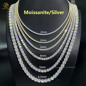 Cheapest Price Hip Hop 925 Silver Gra VVS Moissanite Diamond Tennis Chain 3MM 4MM 5MM Necklace Bracelet Men Women Hiphop Jewelry