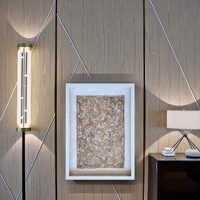 Décoration murale DIY moderne et écologique pour la maison et le bureau, style papier de riz, cadre carré à effet d'ombre, verre frontal, taille personnalisée