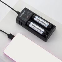 Cargador de batería de iones de litio Keeppower K2 de 2 ranuras para 18650/21700/26650 celdas QC3.0 carga rápida de alta velocidad 20W salida Universal