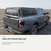 VEWU Hardtop en aluminium robuste avec plateforme de toit, troisième feu stop, étanche IP66, sans perçage, pour benne de camion