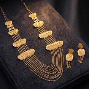 Gold Plated Forming <b>Long</b> <b>Necklaces</b> Set, Turkish Design Jewelry Set, Fashion <b>Necklaces</b> Set, Brass Gold Filled Jewelry Oro Joyeria - Product Image 1