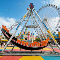 Grand manège extérieur en forme de navire pirate pour fête foraine, équipement de parc d'attractions, manèges géants en forme de navire viking galvanisés à chaud à vendre