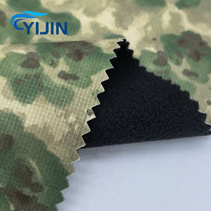 Camouflage imprimé <span class=keywords><strong>Plaid</strong></span> Rip Stop 3 couches Soft Shell extérieur collé Micro polaire veste tissu imperméable manteau d'hiver tissu - Product Image 2