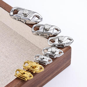 Chaîne cubaine en acier inoxydable avec fermoir tête de dragon plaqué or 18 carats inaltérable pour collier, bracelet et accessoires de bijoux DIY - Product Image 2