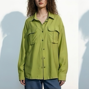 Camisa de Manga Larga para Mujer de Fibra de Bambú Sostenible, Ropa Transpirable y Ecológica, Servicio Personalizado OEM ODM - Product Image 3