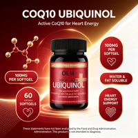 Coenzyme Q10 de haute qualité, liposoluble, naturel, antioxydant pour la santé cardiaque, complément vitaminique, flacons de 60 capsules, 2 doses quotidiennes pour