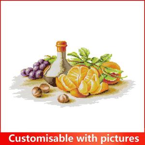 Kit de <span class=keywords><strong>Broderie</strong></span> Point de Croix Motif Fruits et Vin HD 16/14/11CT, Tissu Aida Pré-imprimé ou à Broder, Ensemble d'Artisanat Artistique, <span class=keywords><strong>Toile</strong></span> à Broder - Product Image 3