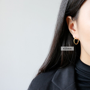 Fashion Simple Trendy 10mm 12mm 18mm S925 Sterling Silver <strong>Gold</strong> Plated <strong>Sleeper</strong> Hoop <strong>Earrings</strong> for Wedding &amp; Party - Product Image 2