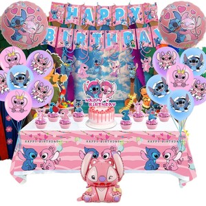 Conjuntos <span class=keywords><strong>de</strong></span> Decoración para <span class=keywords><strong>Fiesta</strong></span> <span class=keywords><strong>de</strong></span> Cumpleaños al por Mayor con Personaje <span class=keywords><strong>de</strong></span> Dibujos Animados Lindo <span class=keywords><strong>de</strong></span> <span class=keywords><strong>Lilo</strong></span> <span class=keywords><strong>y</strong></span> <span class=keywords><strong>Stitch</strong></span>, Banderín <span class=keywords><strong>de</strong></span> Globos Metálicos <span class=keywords><strong>y</strong></span> Adorno para Tarta - Product Image 1
